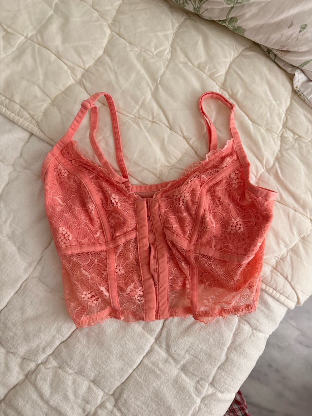 Colsie Coral Lace Bralette Cami
